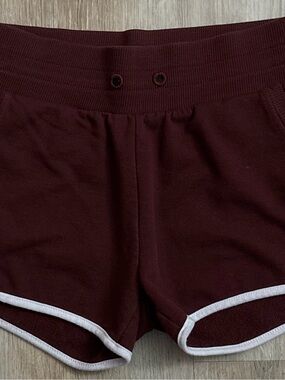 Alternative Maroon Athletic Shorts with White Trim